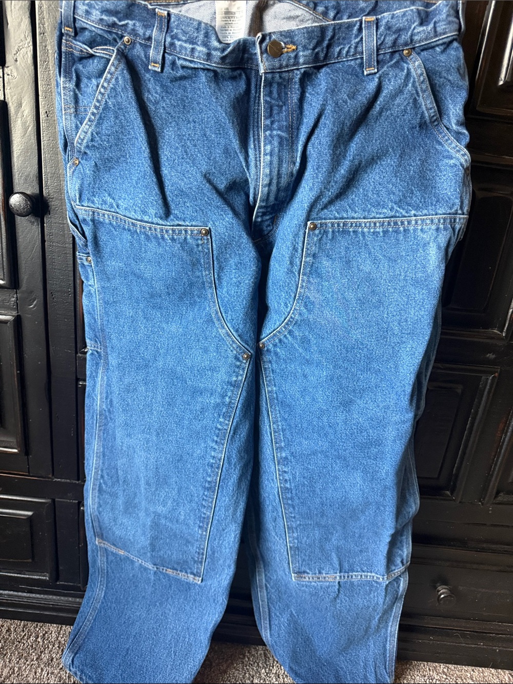 Vintage Carhartt Men's Relaxed double front Blue Work Jeans